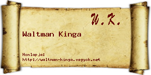 Waltman Kinga névjegykártya
